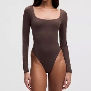 Lululemon Wundermost Long Sleeve Bodysuit - Espresso, Size S